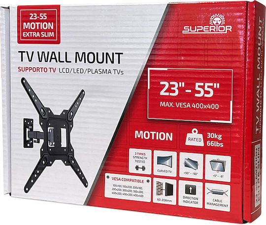 Superior Electronics Motion Extra Slim 188-0063 Wall TV Mount with Arm up to 55" and 30kg
