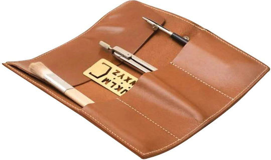 Paper Republic Le Porte Plume Δερμάτινη Θήκη για 8 Στυλό σε Μελί χρώμα Cognac