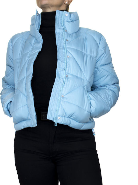Tom Tailor Women's Short Puffer Jacket for Winter Light Blue