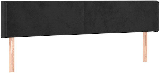 vidaXL Stoff Kopfstütze für Betten Schwarz 163x88cm