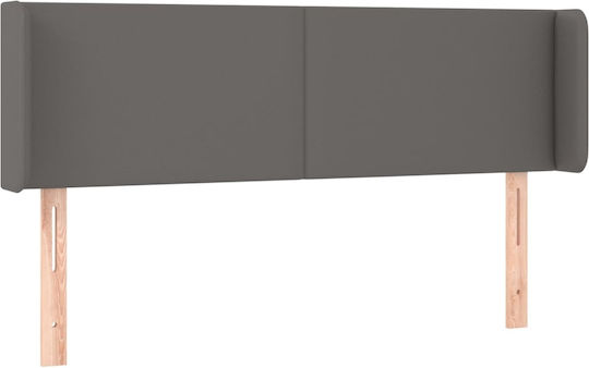 vidaXL Κεφαλάρι Κρεβατιού με Δερματίνη Γκρι 147x88cm