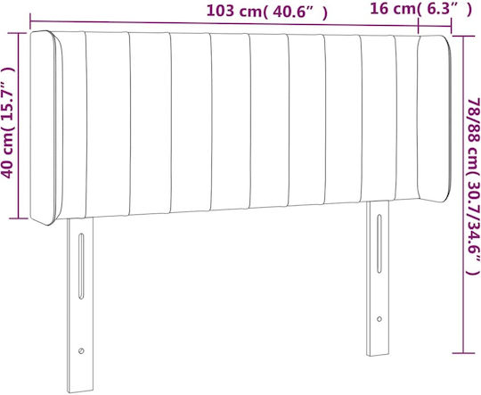 vidaXL Fabric Bed Headboard Dark Gray 103x88cm