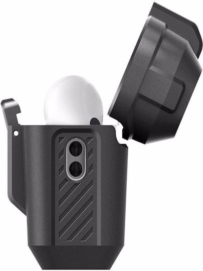 Spigen Lock Fit Silicone Case with Hook in Black for Apple AirPods Pro 2