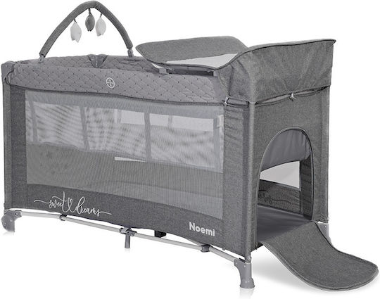 Lorelli Noemi Laufstall 2 Ebenen mit Wickeltisch & Matratze Gray 127x65cm