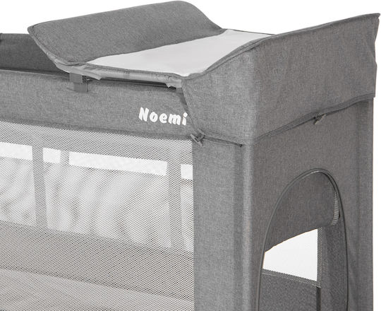 Lorelli Noemi Laufstall 2 Ebenen mit Wickeltisch & Matratze Gray 127x65cm