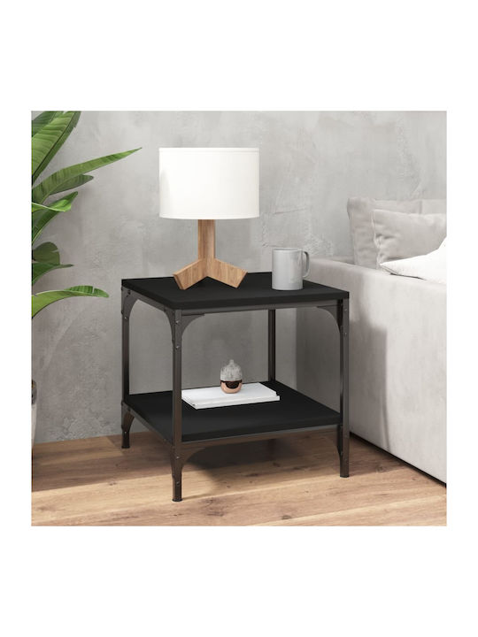 Square Side Table Wooden Black 2pcs L40xW40xH40cm.