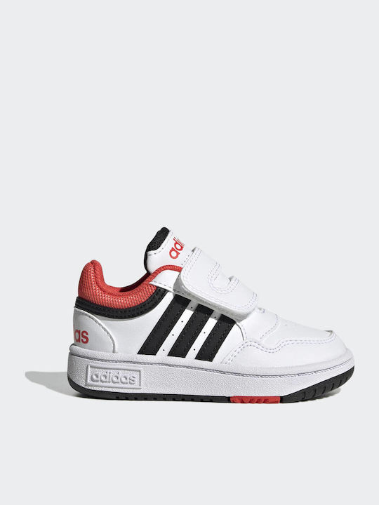 Hoops 3.0 CF Kids Sports Shoes with Hoop & Loop Closure White