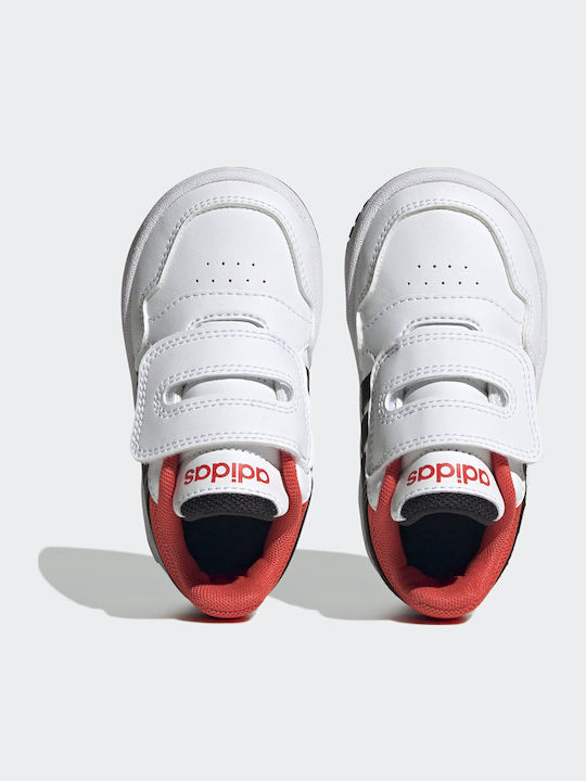 Hoops 3.0 CF Kids Sports Shoes with Hoop & Loop Closure White