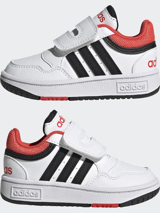 Hoops 3.0 CF Kids Sports Shoes with Hoop & Loop Closure White