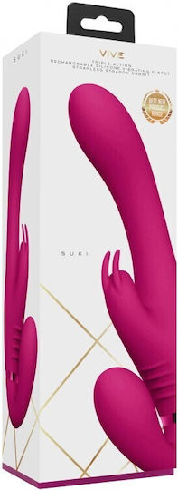 Vive Suki Trägerlos Strap On mit Dildo mit Vibration in Farbe Pink