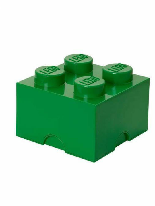LEGO Детска кутия за съхранение от пластмаса 4-Stud Зелен 25x25x18см 1бр