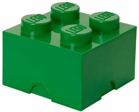LEGO Детска кутия за съхранение от пластмаса 4-Stud Зелен 25x25x18см 1бр