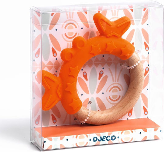 Djeco Little Octopus Teether Ring for Teething from Wood for 3 Months+
