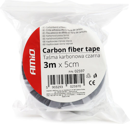 AMiO 5D Carbon Self-Adhesive Reusable Tape Gray 50mmx3m 1pcs