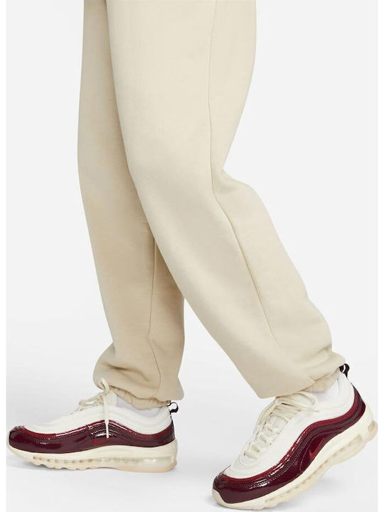 Sportswear High Waist Sweatpants Fleece Beige