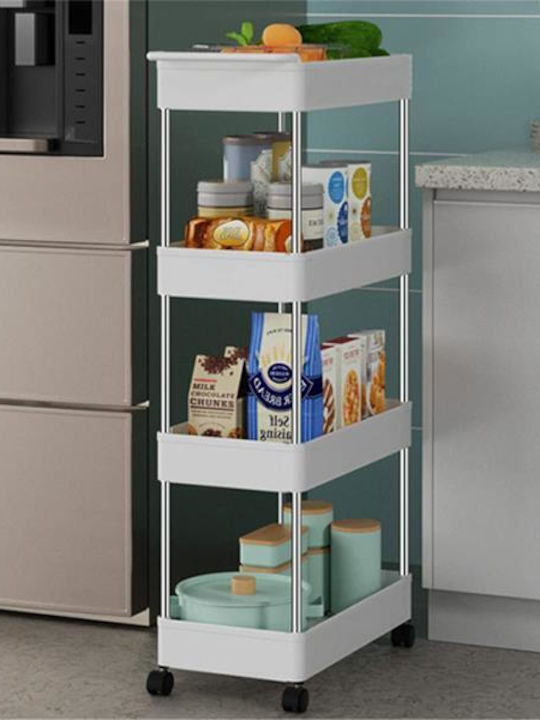 Next Plastic Kitchen Trolley 4-Tier Gray 40x22x86cm