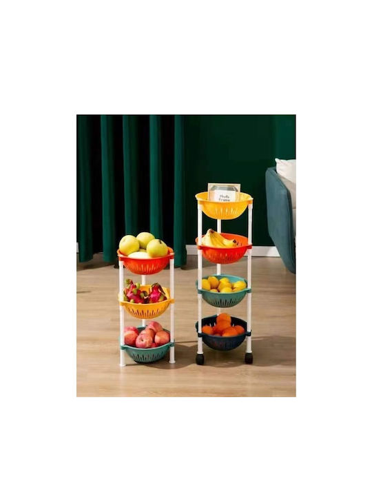 Dream House Store Plastic Kitchen Rack 4 Tiers Multicolour 28x28x81cm