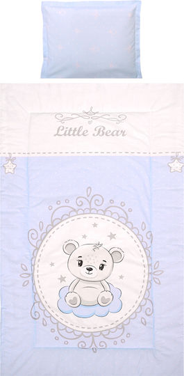 Lorelli Baby Crib Bedding Set Little Bear 3pcs Light Blue
