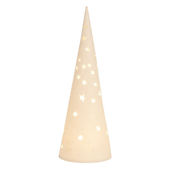 Beleuchtet Weihnachtsdekoration Baum Kegel 10cm Batterie Weiß