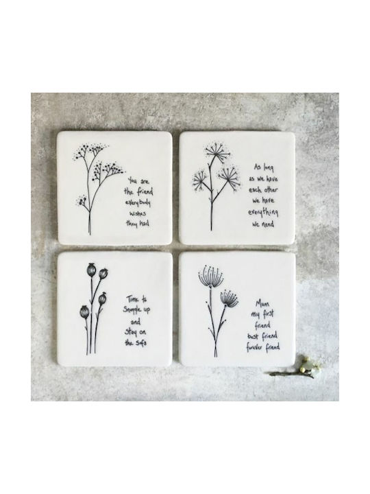 Synchronia Ceramic White Coaster Happiness Biscuit