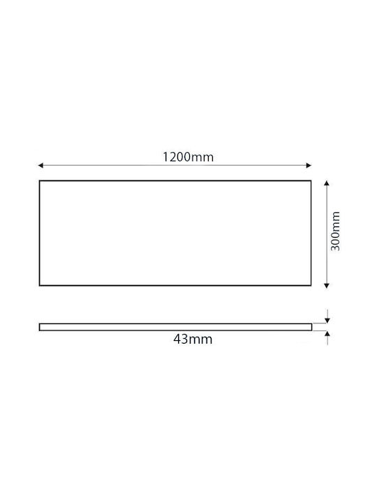 Adeleq Paralelogram În aer liber Panou LED Putere 42W cu Alb Natural Lumini 120x30cm.