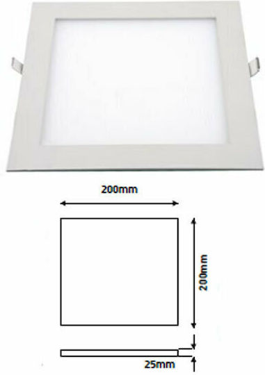 Eurolamp Χωνευτό LED Panel 16W 20x20εκ. Eurolamp Χωνευτό LED Panel 16W 20x20εκ.