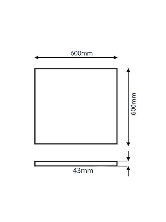 Adeleq Pătrat În aer liber Panou LED Putere 42W 60x60cm.