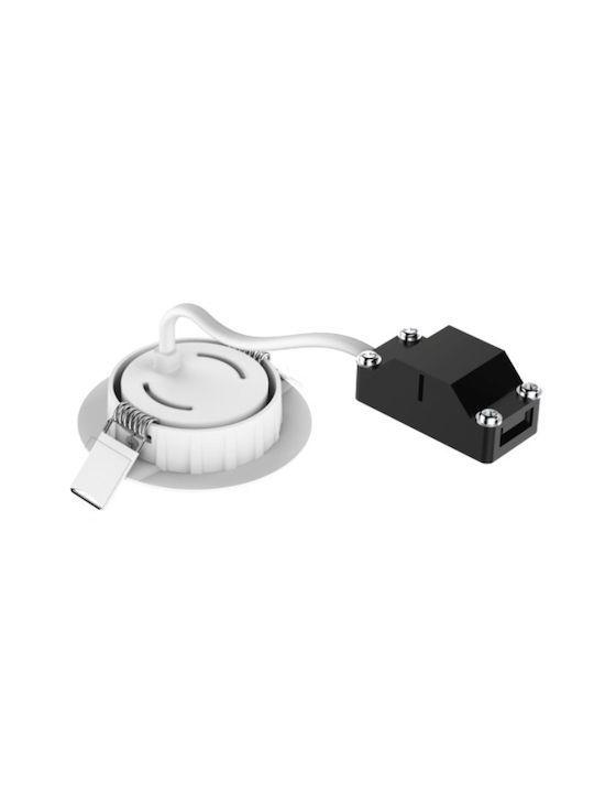 Elvhx Rund Metallisch Einbau Spot mit integriertem LED und Natürliches Weißes Licht 5W 4000K Weiß 8x8cm. 1Stück