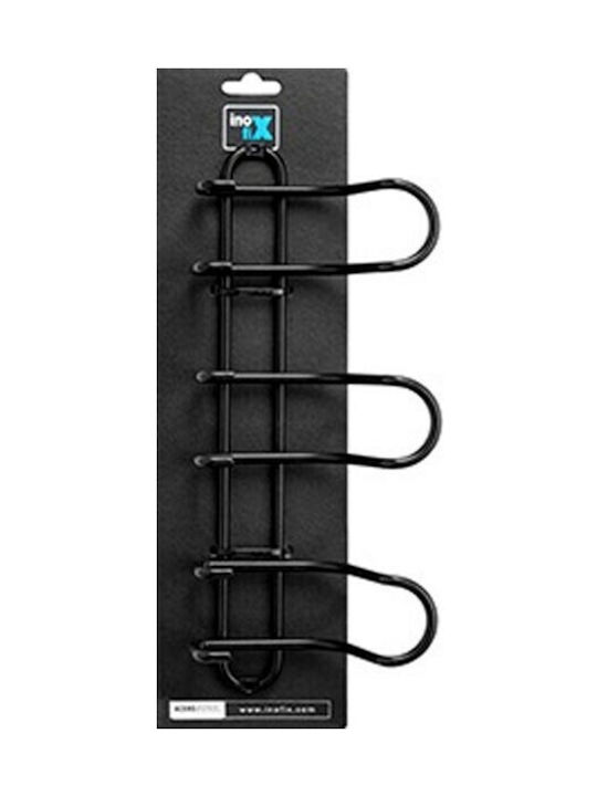 Inofix Metal Wall Hanger with 3 Slots Black 13x31x8.4cm