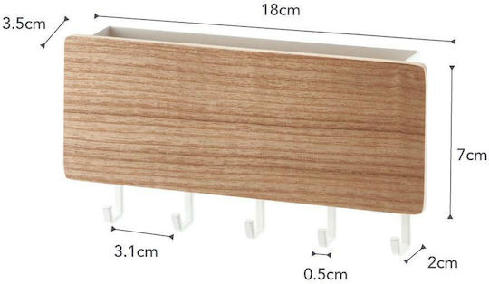 Yamazaki Метална Стенна Ключалка Бяла 5 Места 18x3x9.5см