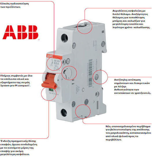 Abb Monopolischer Schaltpaneel-Druckknopfschalter 100A