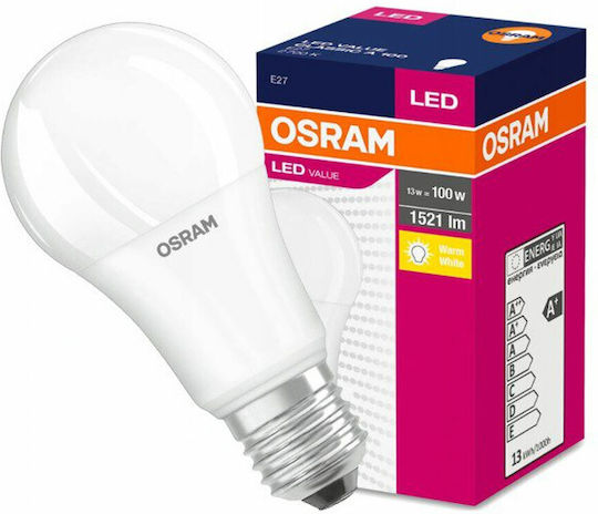 Osram Λάμπα LED 13W για Ντουί E27 και Σχήμα A100 Θερμό Λευκό 1521lm