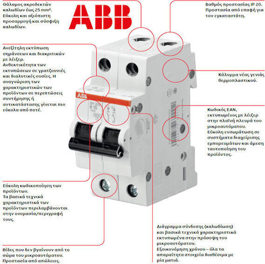 Abb Automatic Circuit Breaker 25A Four-pole AC 70375