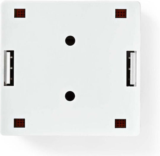 Nedis Двойна Външно мрежово контактно гнездо RJ45 Тип Cat6 в цвят Бял CCGP89130WT