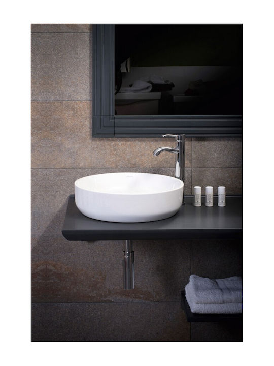 Adamidis Cupa 44X Aufgesetztes Waschbecken Porzellan 44x44x12cm Weiß