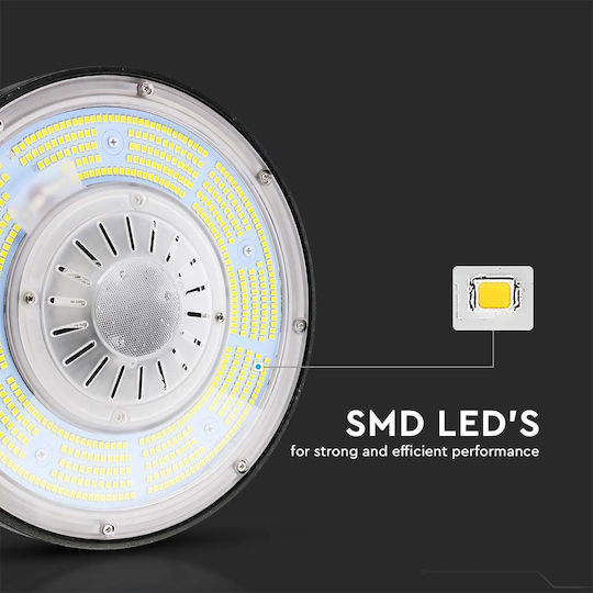 V-TAC Commercial Bell Light 100W Natural White 18500lm with Built-in LED Black Ø23.3cm