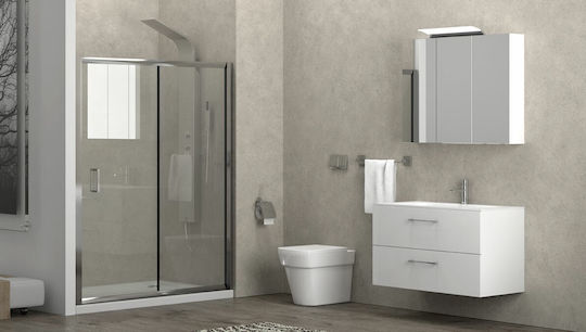 Karag New Flora 500 Duschwand für Dusche mit Schieben Tür 70x180cm Klarglas