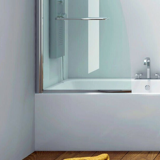 Karag M9 Bathtub Shower Screen with Hinged Door 85x140cm Clear Glass