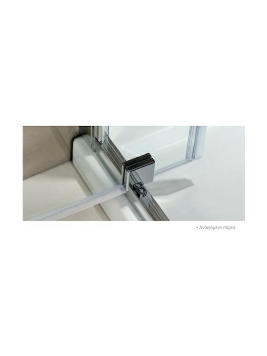 Axis Pivot Shower Screen for Shower with Hinged Door 67-71x185cm Clean Glass Chrome