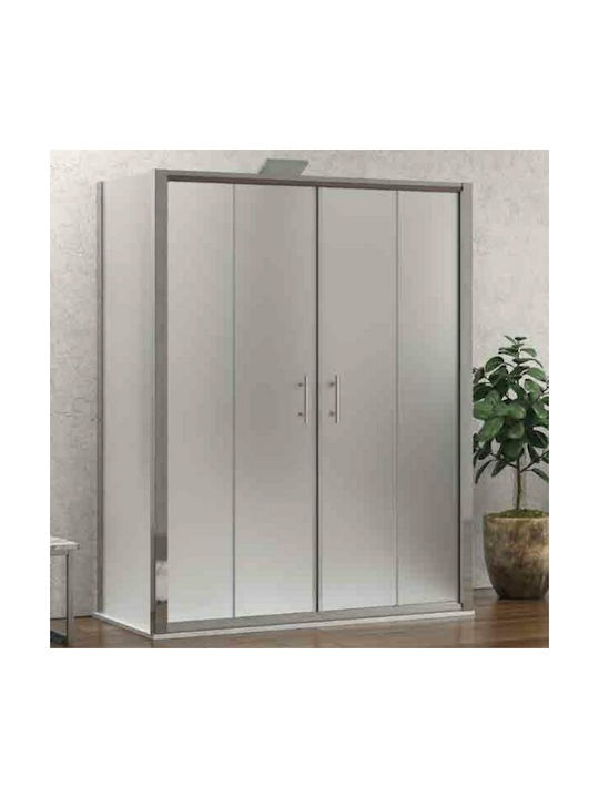 Karag Flora 600 Duschwand für Dusche mit Schieben Tür 70x190cm Satine Cromo