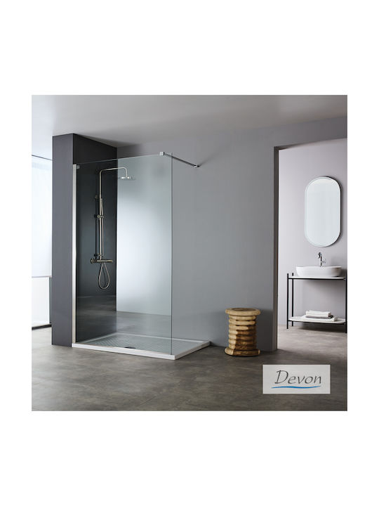 Devon Iwis Walk-In Duschwand für Dusche 87-89x200cm Sauberes Glas Inox gebürstet