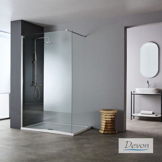 Devon Iwis Walk-In Divider de verandă Duș 87-89x200cm Sticlă curată Inox periat