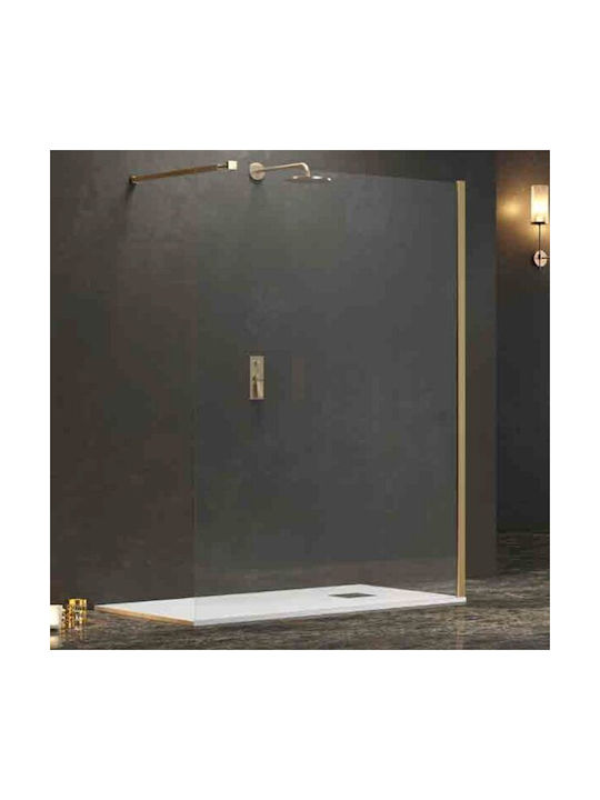 Karag Fixed Shower Screen with Clear Glass WALKIN 1 70x200cm Oro