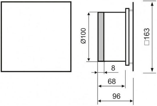 Mmotors MM-P Wall-mounted Ventilator Bathroom 100mm Silver