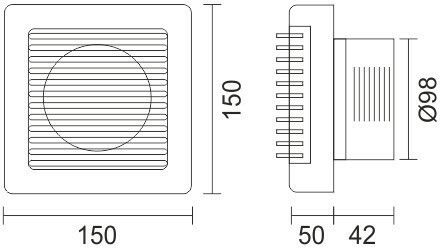 Spot Light spot- De perete Ventilator 98mm Alb