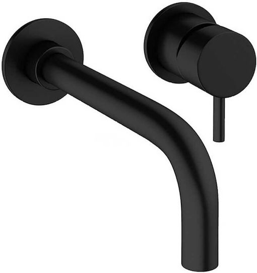 Karag Artemis Set Mischer & Auslauf für Wandmontage für für Waschbecken 1 Ausfahrt Edelstahl Black Matt