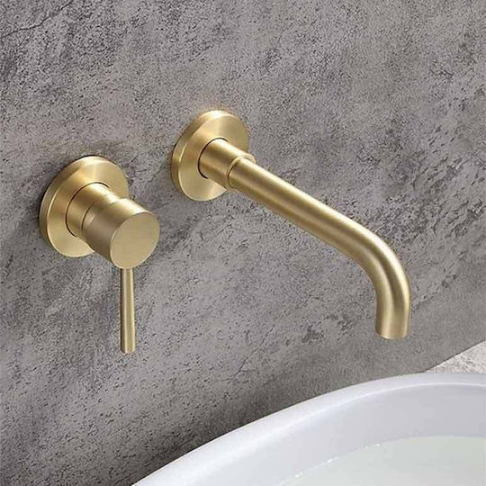 Karag Artemis Set Mixer & Gură Îngropată pentru Lavabo 1 Ieșire Inox Oro
