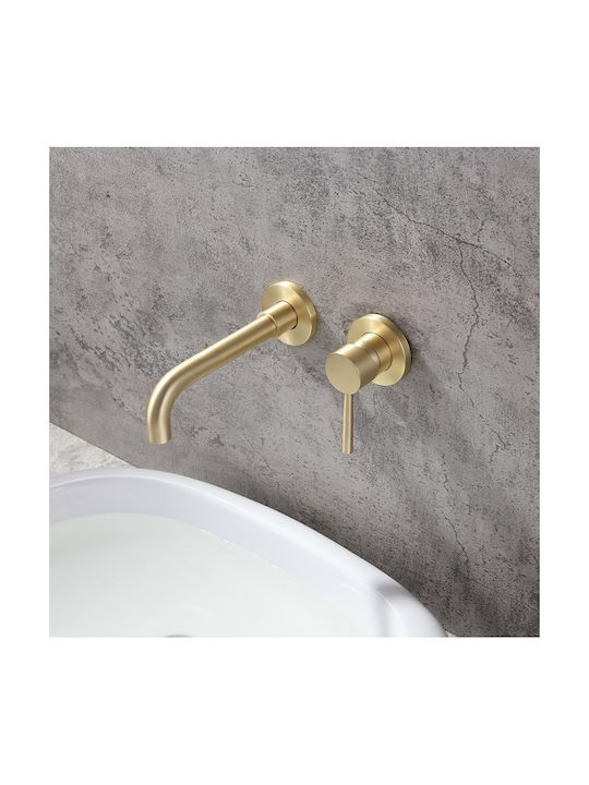 Karag Artemis Built-in Mixer & Spout Set for for Bathroom Sink 1 Exit Inox Oro