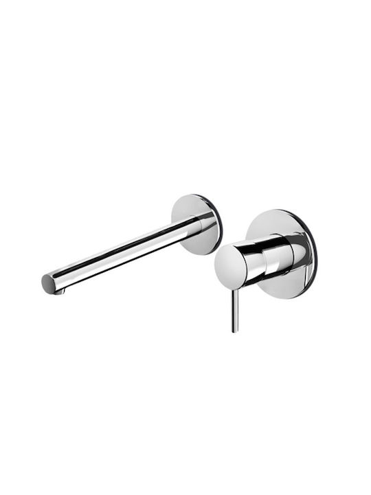 Eurorama Tonda Built-in Mixer & Spout Set for for Bathroom Sink 1 Exit Chrome