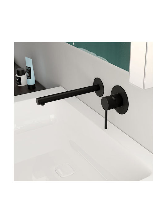 Eurorama Tonda Built-in Mixer & Spout Set for for Bathroom Sink 1 Exit Chrome